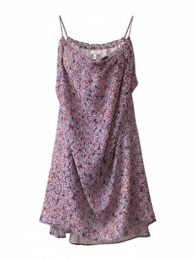 O’Neill Mini‎ Slip Dress Asymmetrical Hem Floral Ruched Top Tie Sz Small Lined